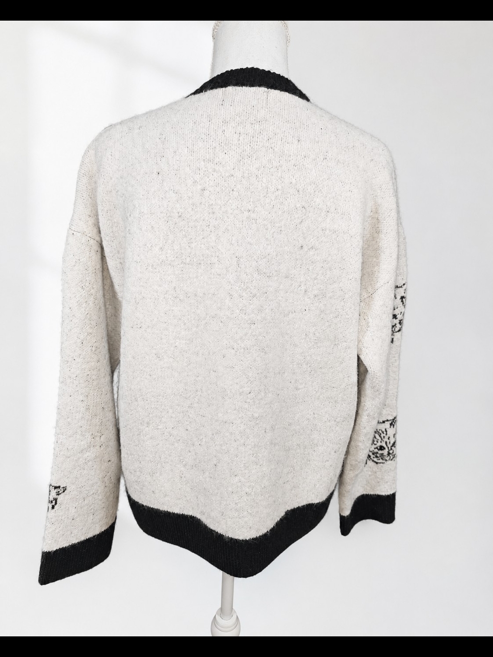 Soft ivory-gray heathered knit sweater NWT - Picture 4 of 7